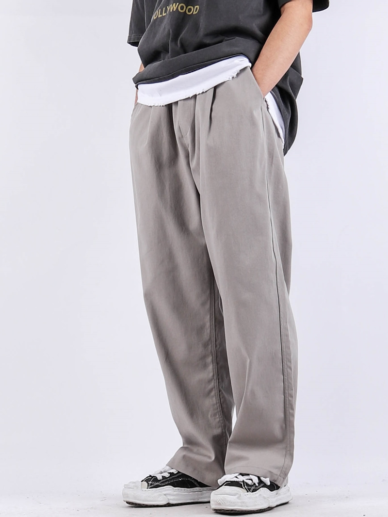WW One-Tuck Cotton Wide Banding Pants (5color)
