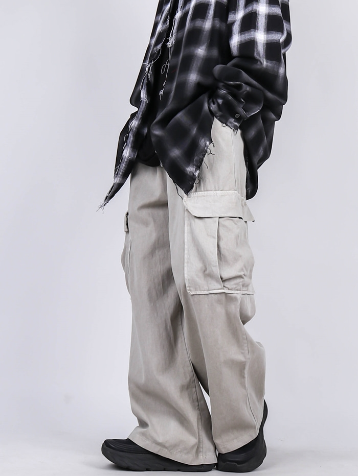 PG Washing Wide Cargo Pants (3color)