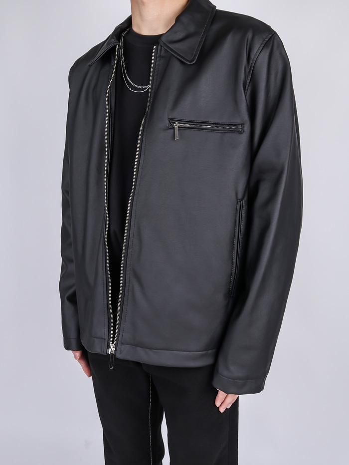NV Leather Crop Jacket (2color)