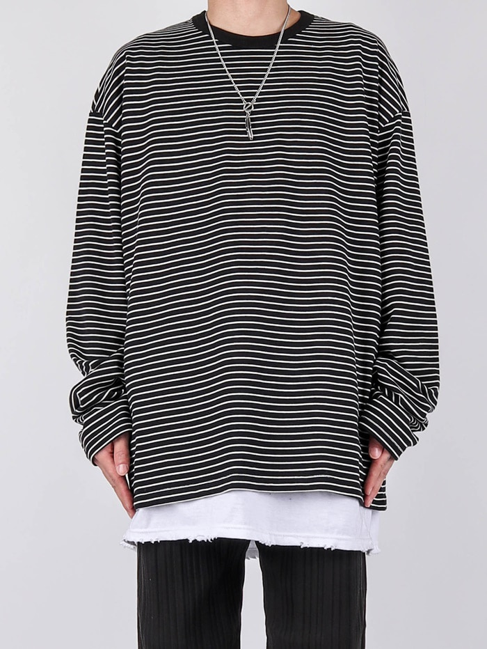 NV Stripe Round Long Sleeve Tee (2color)