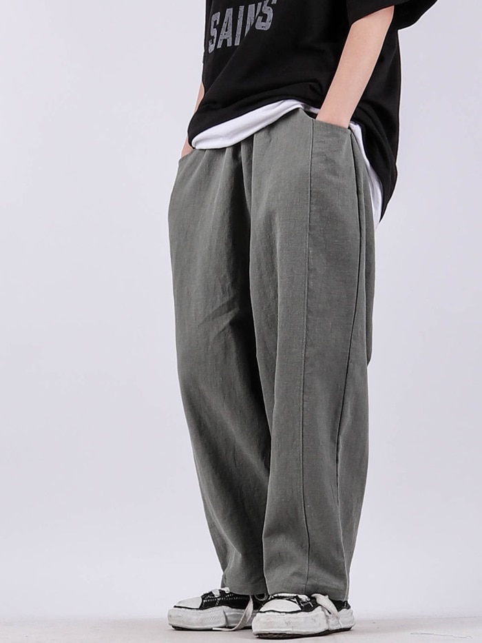 HD Floor Incision Linen Pants (3color)