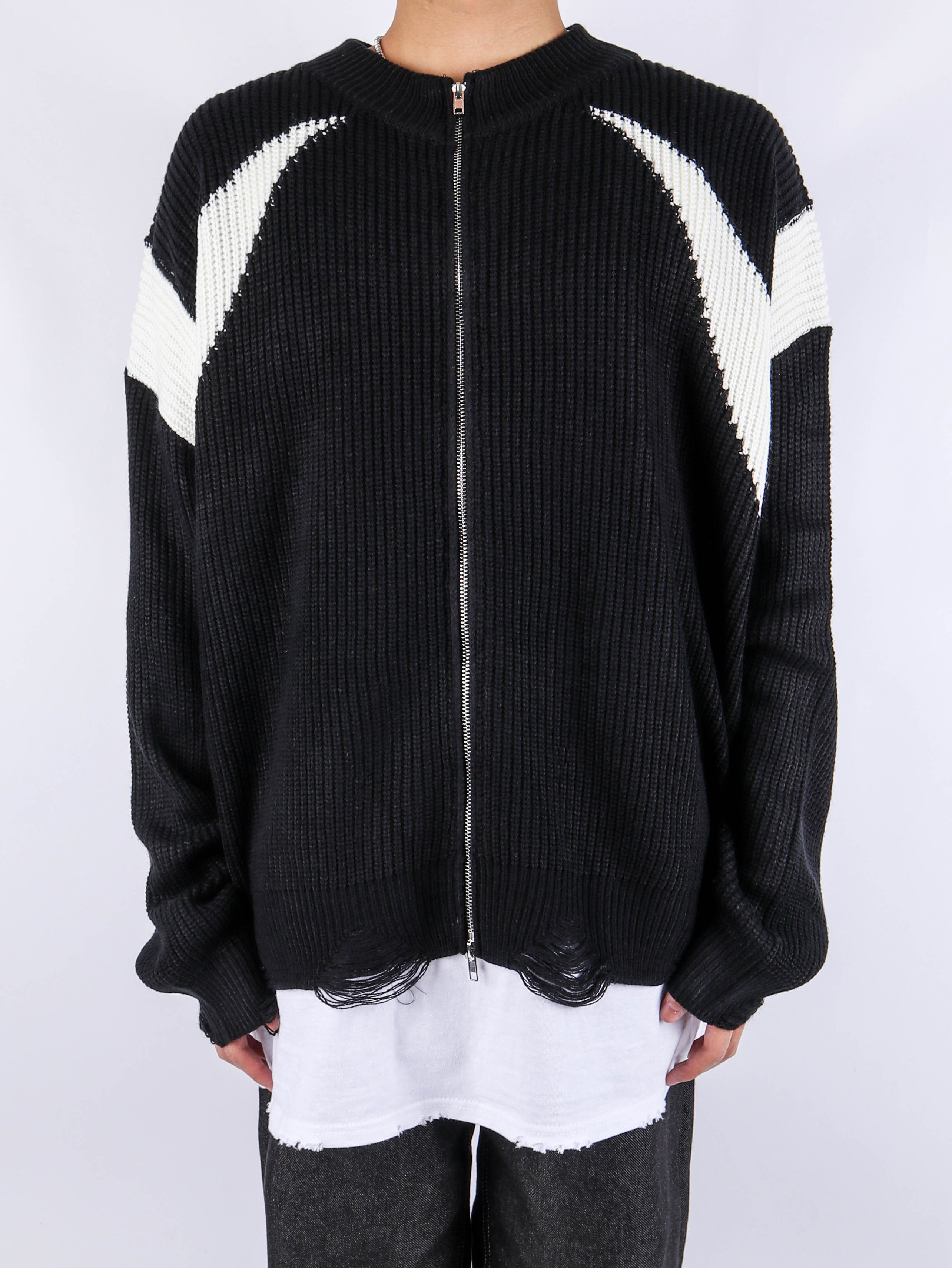HG Ganso Color Matching Zip-up Knit (2color)