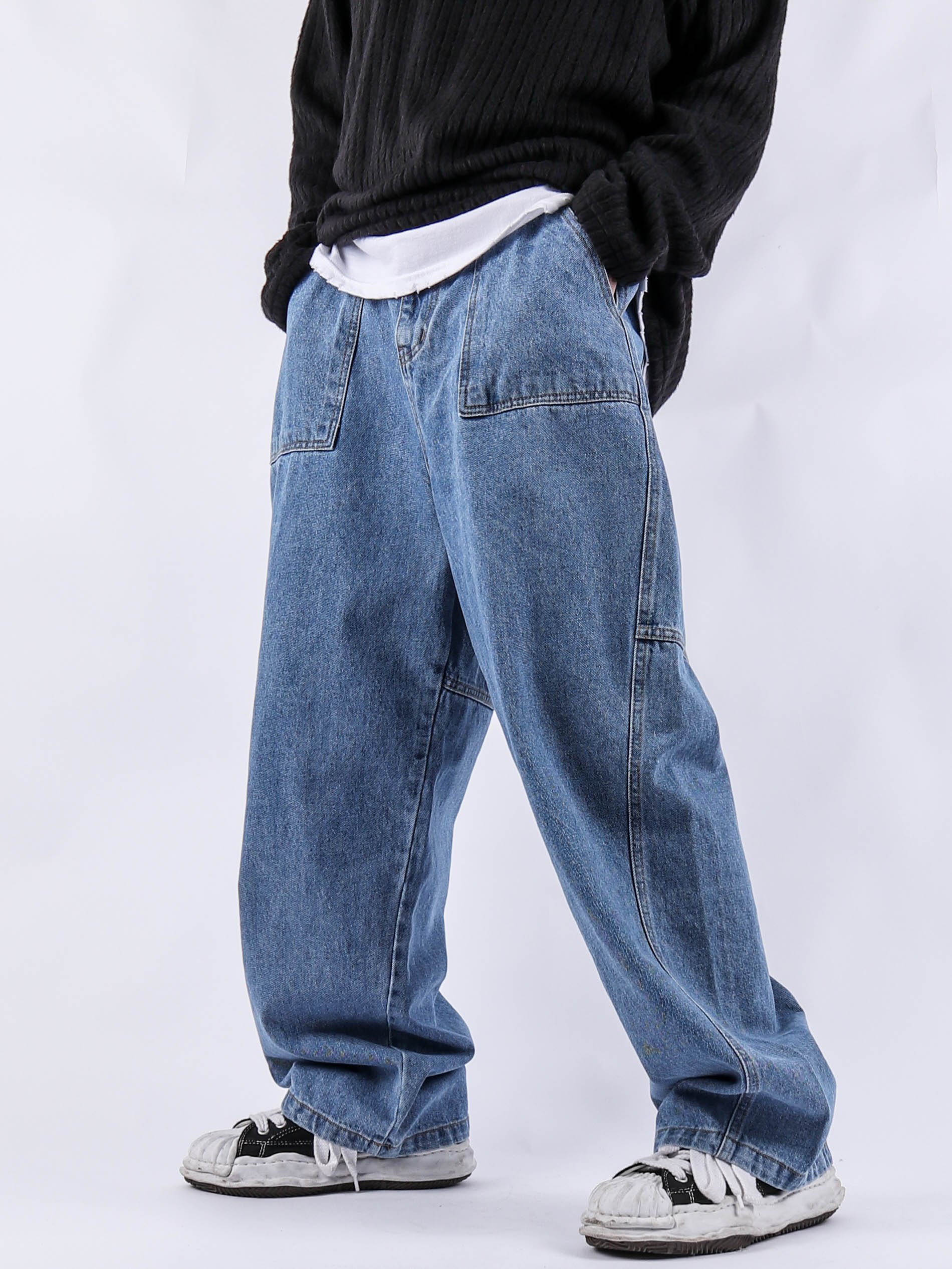 HD Diagonal Cut Jeans (2color)